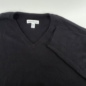 Amazon Essentials Mens 6XL Big Black Cotton V-Neck Sweater V05044 NEW